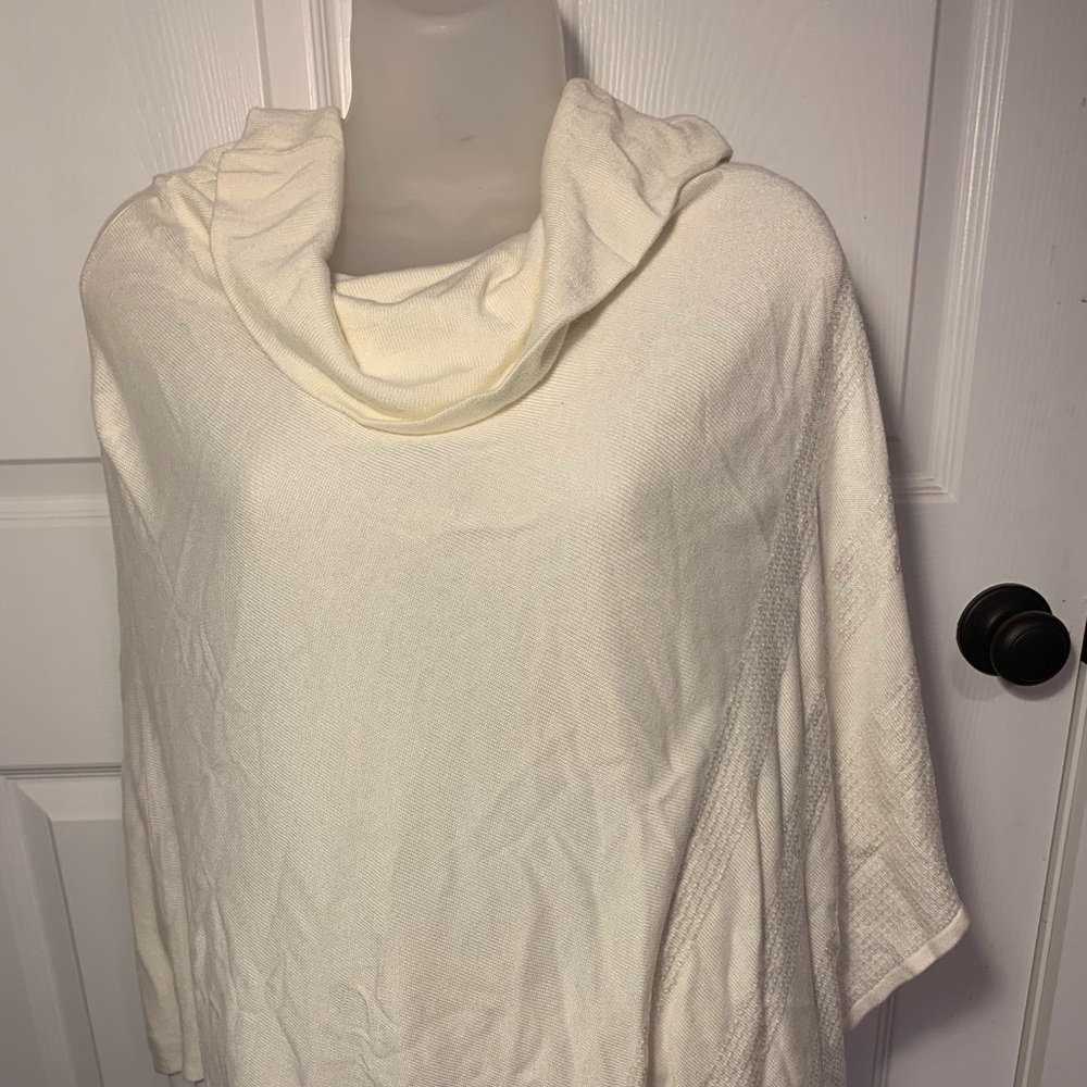 Cream colored Shaw with turtle neck